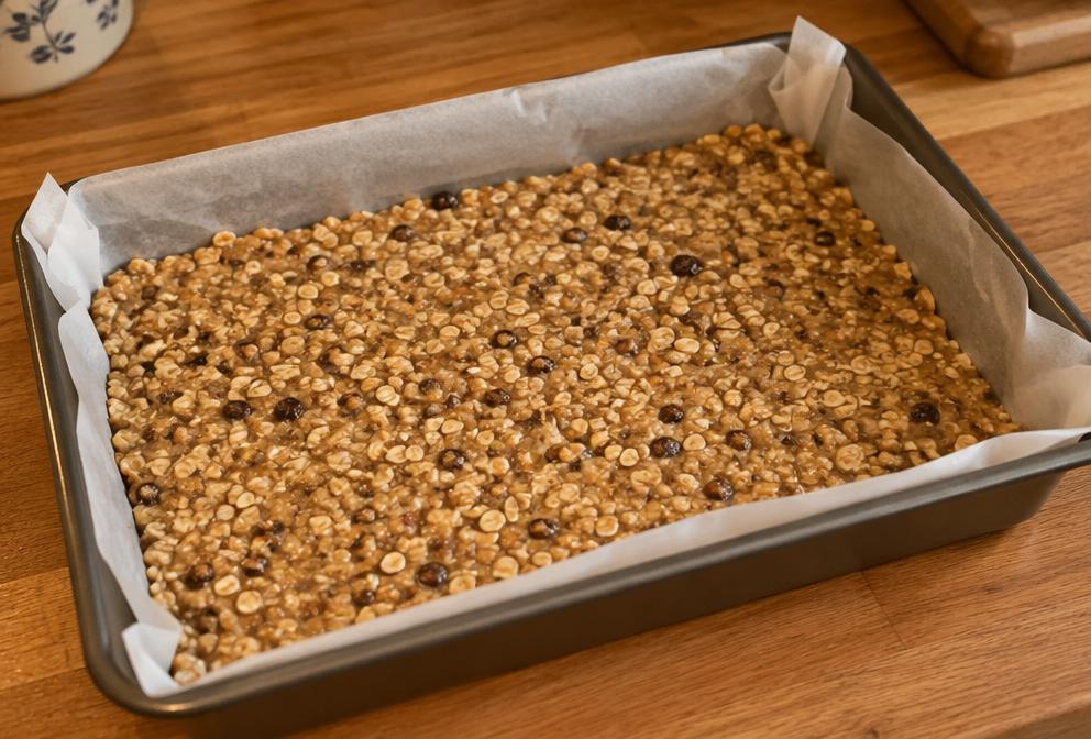 Mixture in a baking tray